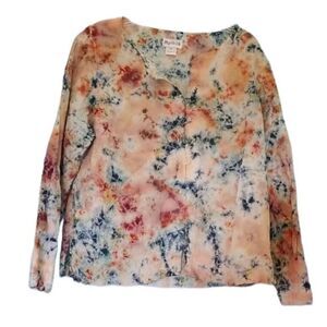 Mythos women's long sleeve 100% cotton floral womens top size medium‎